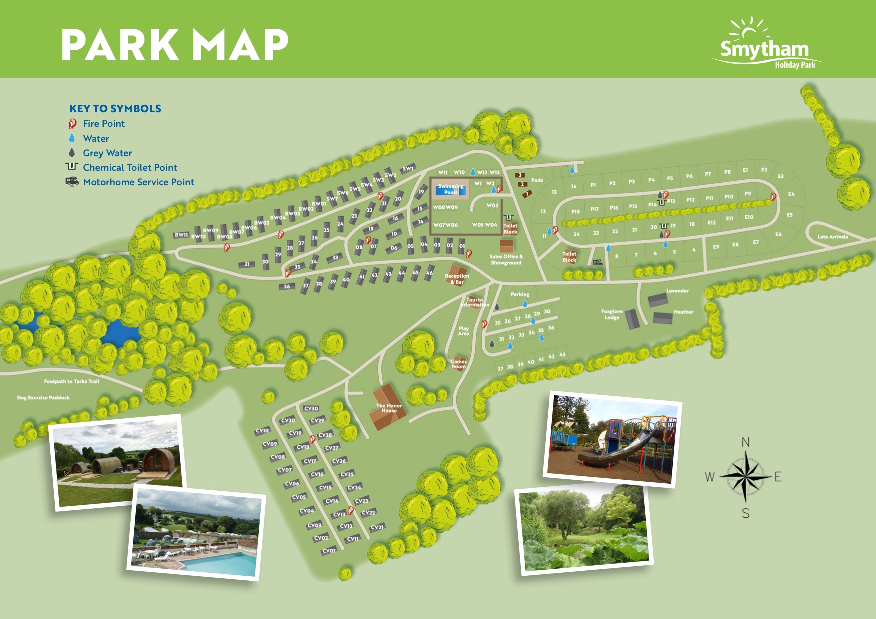 Park map at Smytham Holiday Park