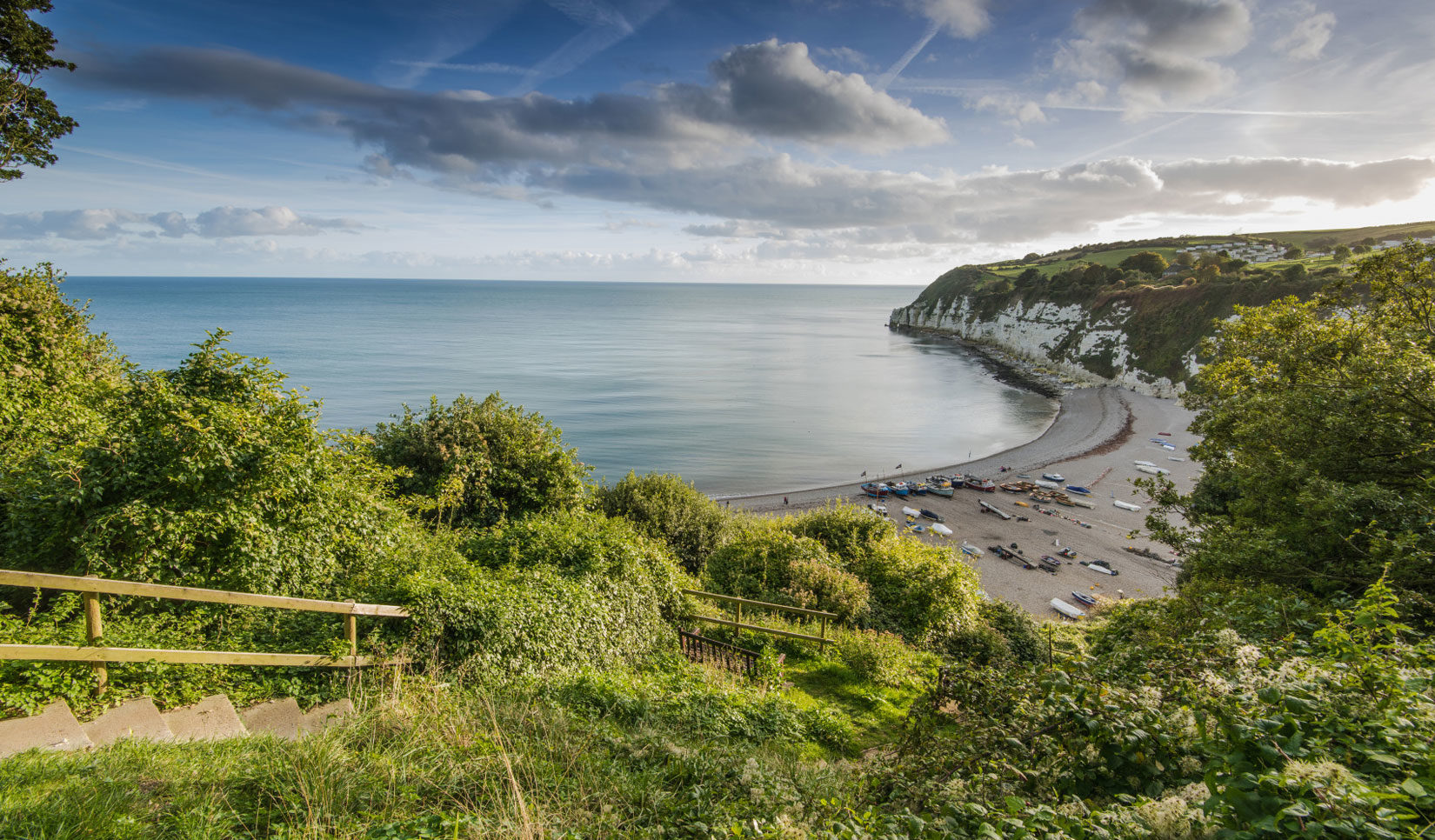 Beer Colyton in Devon, beach and sea view