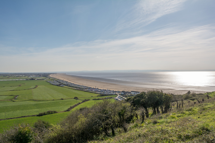 Somerset beach view with sun